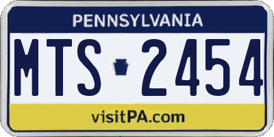 PA license plate MTS2454