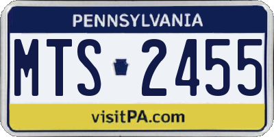 PA license plate MTS2455