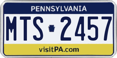 PA license plate MTS2457