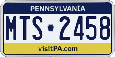 PA license plate MTS2458