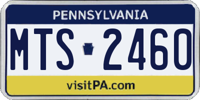 PA license plate MTS2460