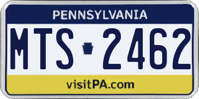 PA license plate MTS2462
