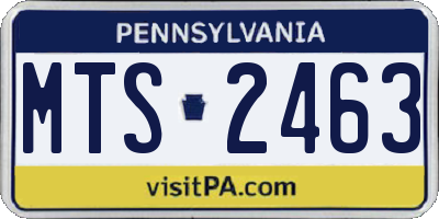 PA license plate MTS2463