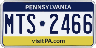 PA license plate MTS2466