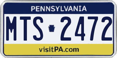 PA license plate MTS2472