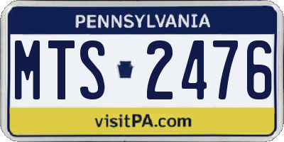 PA license plate MTS2476