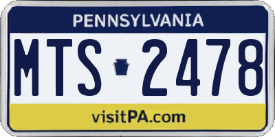 PA license plate MTS2478