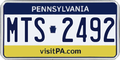 PA license plate MTS2492