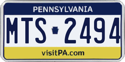 PA license plate MTS2494