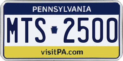 PA license plate MTS2500