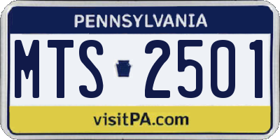 PA license plate MTS2501