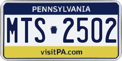 PA license plate MTS2502