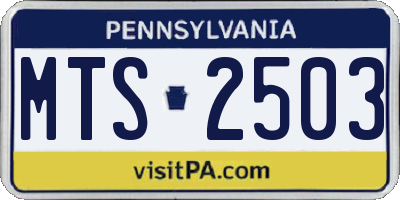 PA license plate MTS2503