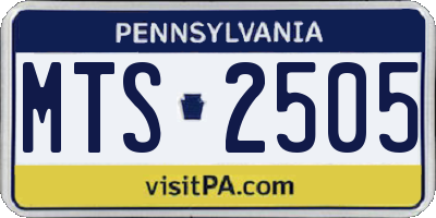 PA license plate MTS2505