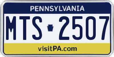 PA license plate MTS2507