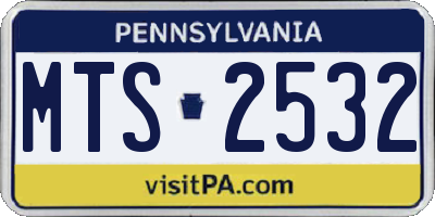 PA license plate MTS2532