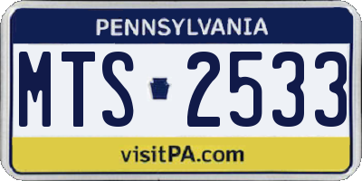 PA license plate MTS2533