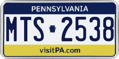 PA license plate MTS2538