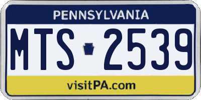 PA license plate MTS2539