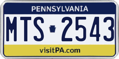 PA license plate MTS2543