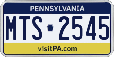 PA license plate MTS2545