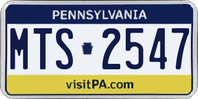 PA license plate MTS2547