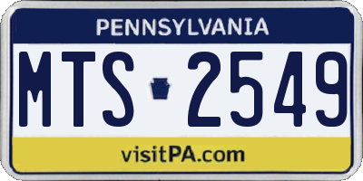 PA license plate MTS2549