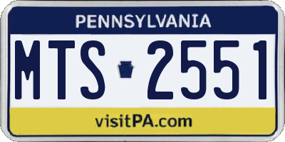 PA license plate MTS2551