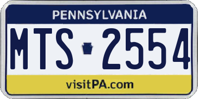 PA license plate MTS2554
