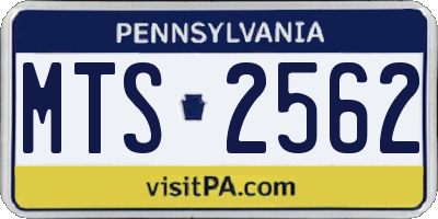 PA license plate MTS2562