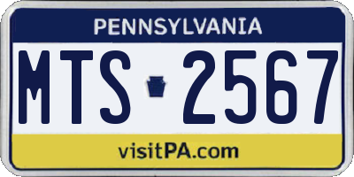 PA license plate MTS2567