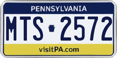 PA license plate MTS2572