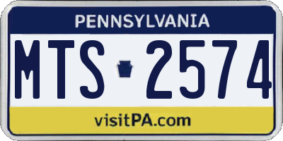 PA license plate MTS2574