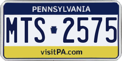 PA license plate MTS2575