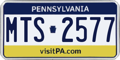 PA license plate MTS2577