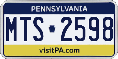 PA license plate MTS2598