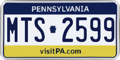 PA license plate MTS2599