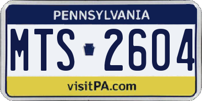 PA license plate MTS2604