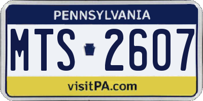 PA license plate MTS2607