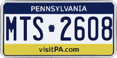 PA license plate MTS2608