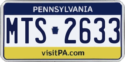 PA license plate MTS2633