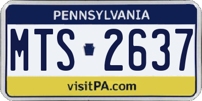 PA license plate MTS2637