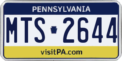 PA license plate MTS2644