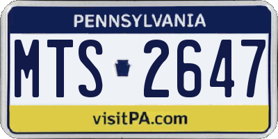 PA license plate MTS2647