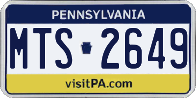 PA license plate MTS2649
