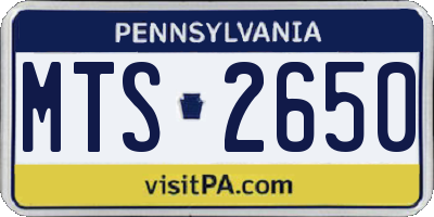 PA license plate MTS2650