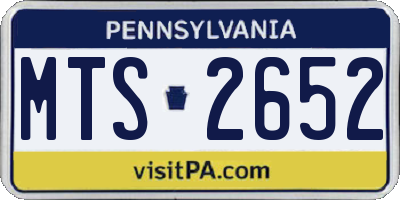 PA license plate MTS2652