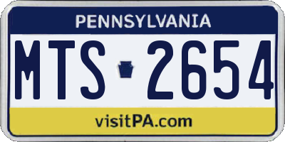 PA license plate MTS2654
