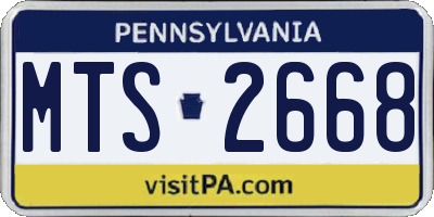PA license plate MTS2668