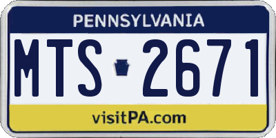 PA license plate MTS2671
